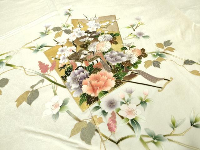 平和屋着物□金彩友禅作家 木村桂友 訪問着 色紙重ね御所車花文 金彩