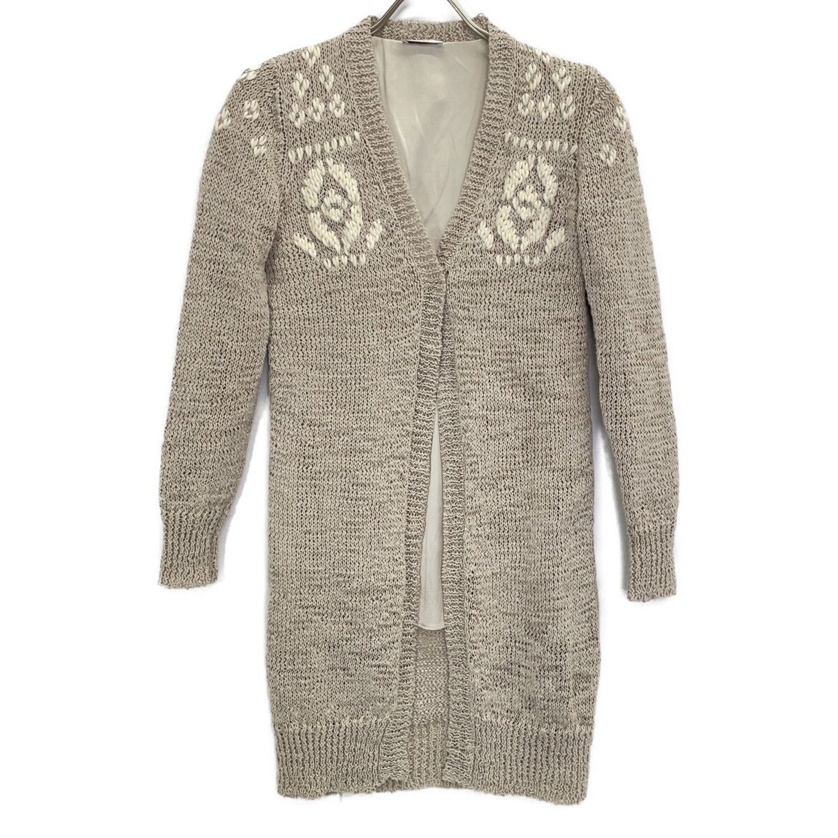 BRUNELLO CUCINELLI ブルネロクチネリ ﾍﾞｰｼﾞｭ 刺繍 裏地ｼﾙｸ ﾛﾝｸﾞ