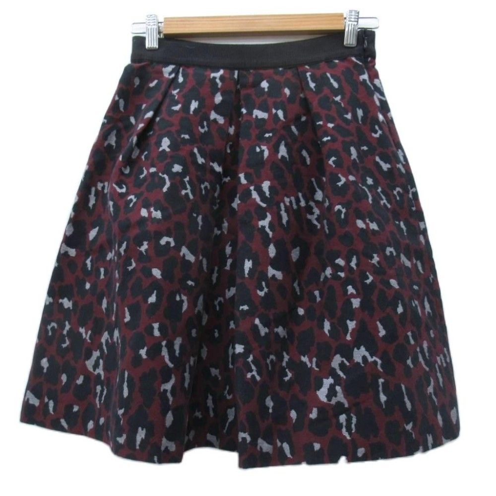 【414】アナイ　モザイクレオパードティアード スカート　青　黒　38 414】アナイ モザイクレオパードティアード スカート 青 黒 38