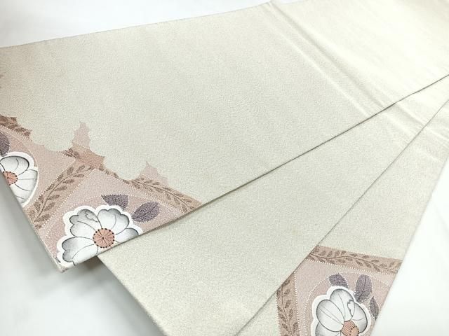 平和屋着物◎太鼓柄袋帯 綴れ 辻が花 銀糸 正絹 逸品 CABB1094nb