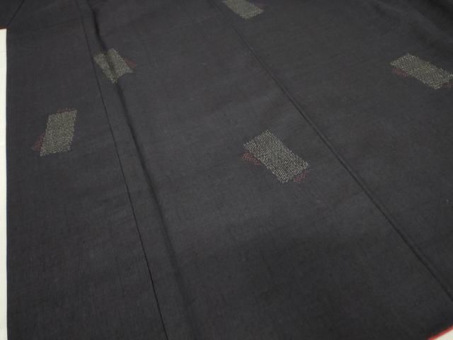 平和屋着物○本場結城紬 重要無形文化財 色紙重ね文 80亀甲 跳び亀甲柄