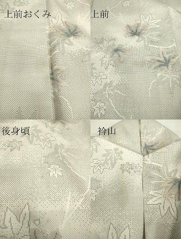 平和屋着物○都喜ヱ門 本場大島紬 白大島 120亀甲 楓文 総絣 藤絹織物