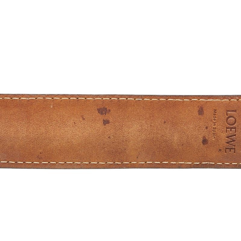 ロエベ アナグラム スラップブレスレット スモール ブラウン レザー