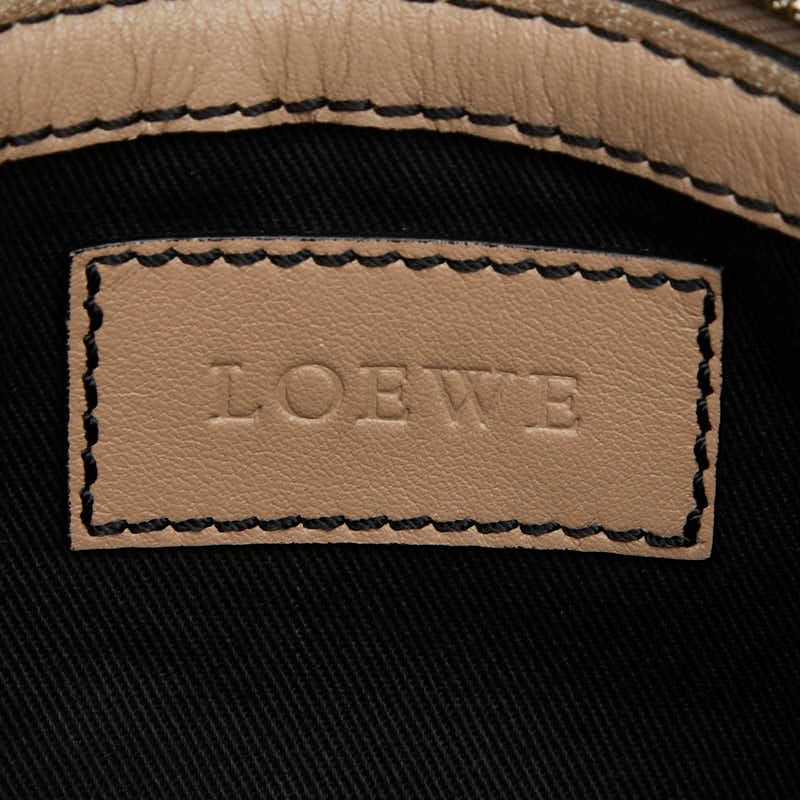 ロエベ アナグラムロゴ アクセサリーポーチ ハンドバッグ ベージュ PVC  