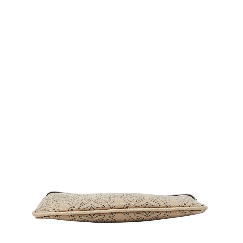 ロエベ アナグラムロゴ アクセサリーポーチ ハンドバッグ ベージュ PVC  