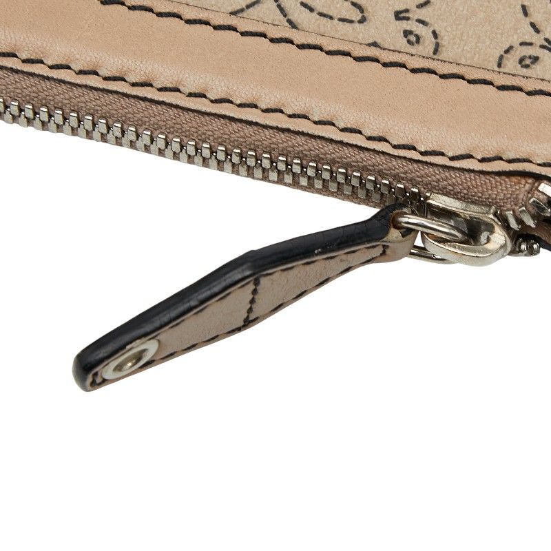 ロエベ アナグラムロゴ アクセサリーポーチ ハンドバッグ ベージュ PVC