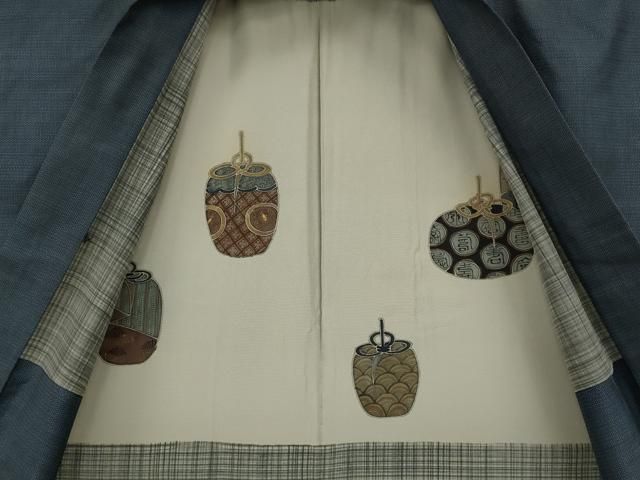 平和屋着物○男性 本場大島紬 アンサンブル 120亀甲 総詰め 正絹 逸品