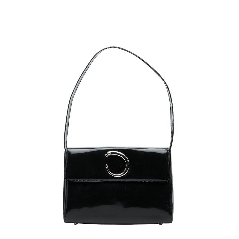 カルティエ パンテール ワンショルダーバッグ ブラック エナメル