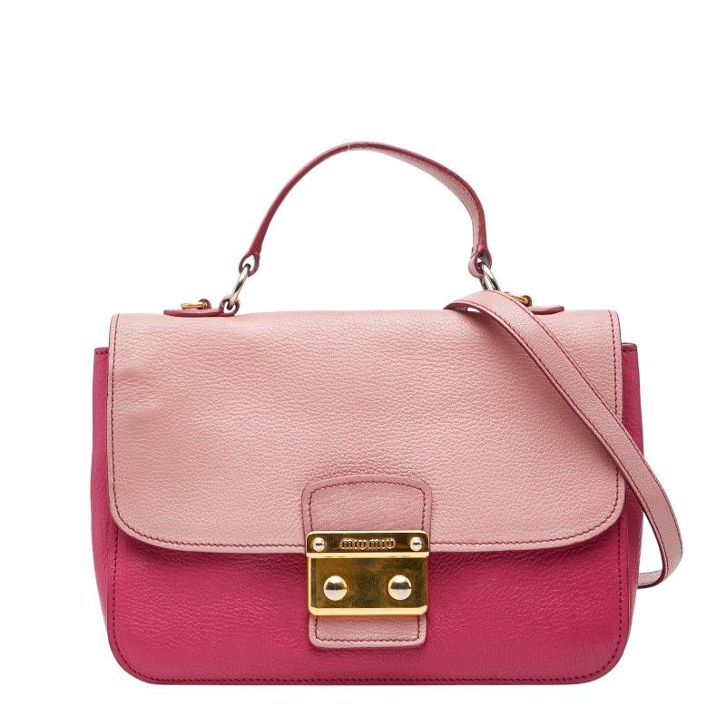 ミュウミュウ ハンドバッグ ショルダーバッグ 2WAY ピンク マドラス