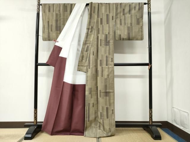 平和屋着物○上質な紬 短冊重ね吉祥文 正絹 逸品 CABB4392yc - メルカリ