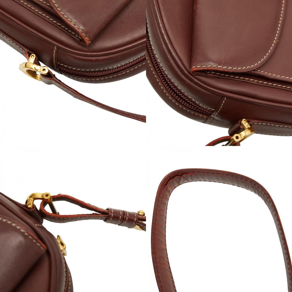 カルティエ マストライン 斜め掛け ショルダーバッグ ワインレッド