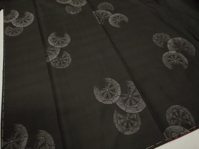 平和屋着物○本場大島紬 泥染め 地空き 源氏車 宮脇兼太郎商店謹製