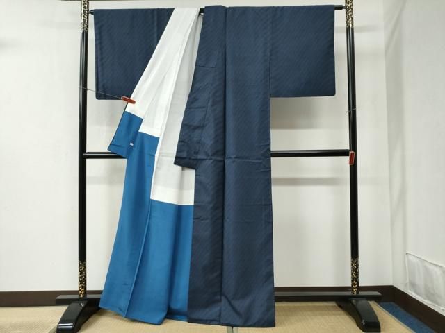 平和屋着物○本場大島紬 9マルキ 変わり縞 正絹 逸品 CABB4419yc