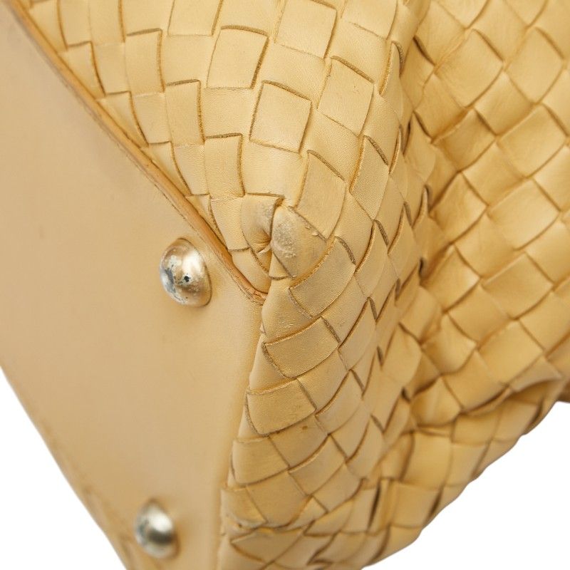 BOTTGAVENETA イントレチャート ハンドバッグ　イエロー レザー ボッテガヴェネタ イントレチャート ハンドバッグ トートバッグ