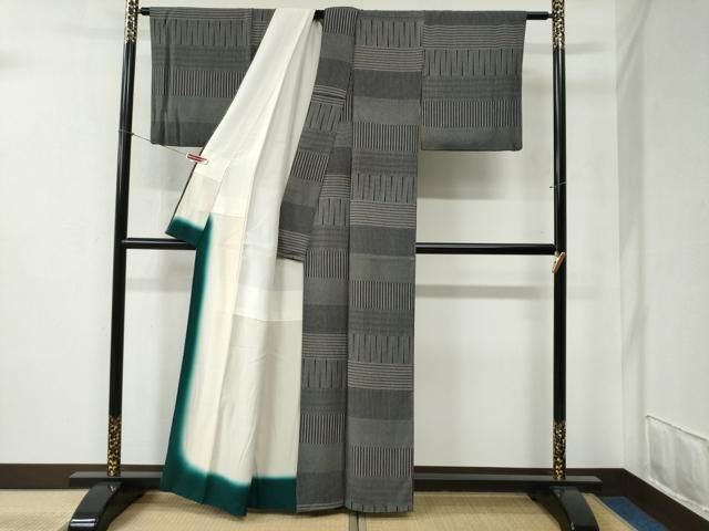 平和屋着物○江戸小紋 横段文 黒地 正絹 逸品 CABB4448yc - メルカリ