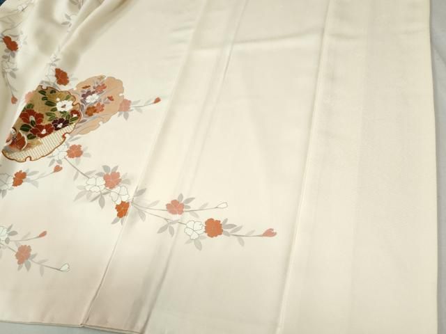 平和屋着物○訪問着 刺繍 雪輪鴛鴦草花文 暈し染め 金彩 正絹 逸品