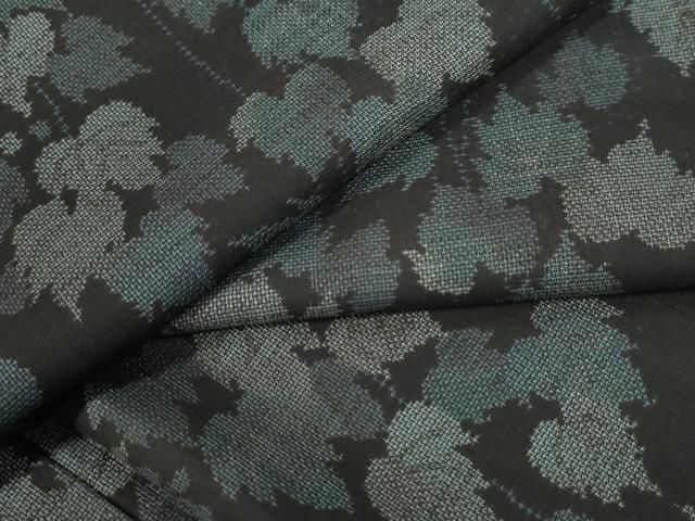 平和屋着物○本場大島紬 9マルキ 南天蔦の葉花文 正絹 逸品 CABB4539yc