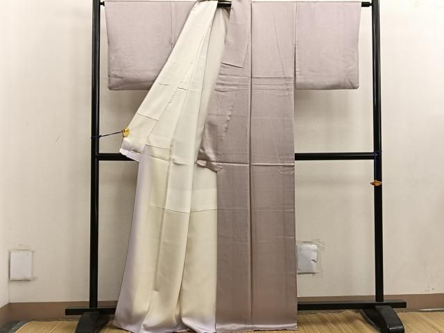 平和屋着物○江戸小紋 万筋 梅染色×灰梅色 やまと誂製 正絹 逸品