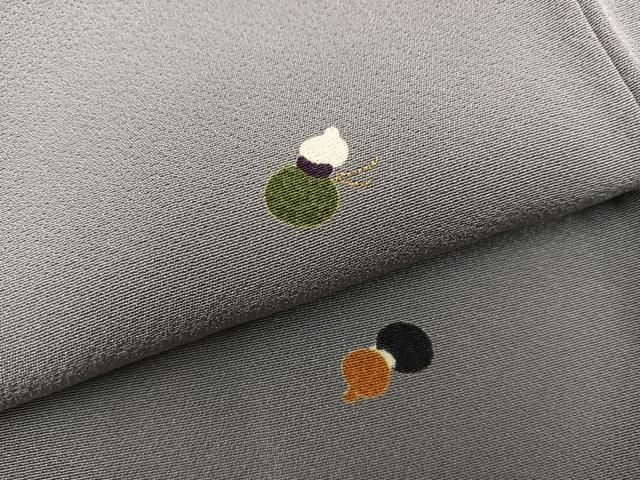 平和屋着物○上質な小紋 刺繍 ひょうたん 金彩 正絹 逸品 BAAW3462mz