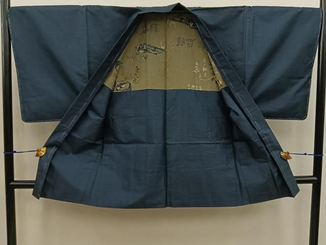 平和屋着物○男性 本場大島紬 アンサンブル 80亀甲 総詰め 正絹 逸品