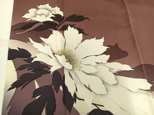 平和屋着物●京の匠日展作家　丹下雄介　訪問着　枝花文　暈し染め　金彩　やまと誂製　正絹　逸品　未使用　CAAZ3209yc 平和屋着物○京の匠日展作家 丹下雄介 訪問着 牡丹 暈し染め 正絹 逸品