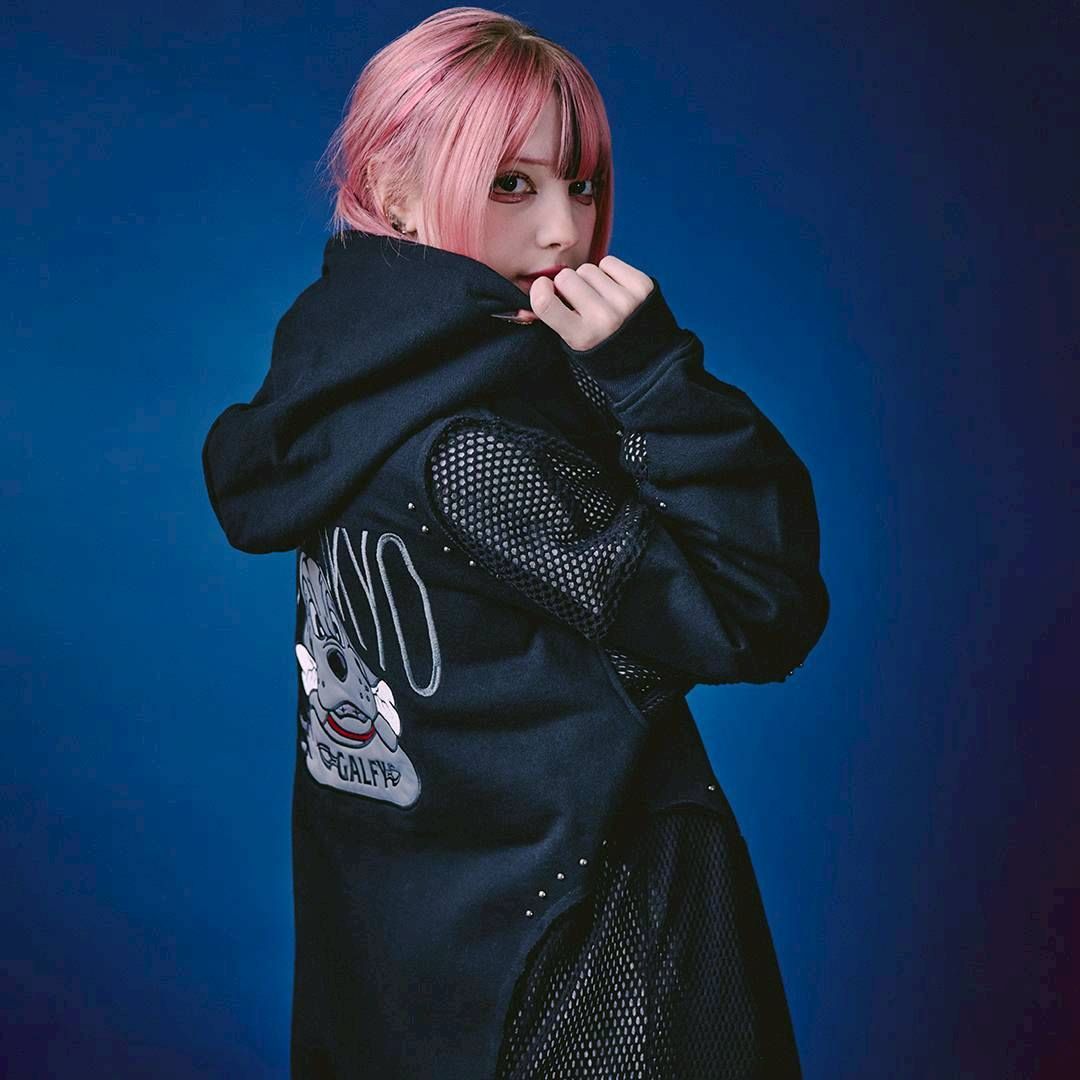 ☆【GALFY/ガルフィー/メッシュチラリズムZIPパーカー(裏毛)】長袖