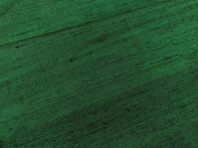 平和屋着物○男性 紬 アンサンブル 色無地 深緑色 正絹 逸品