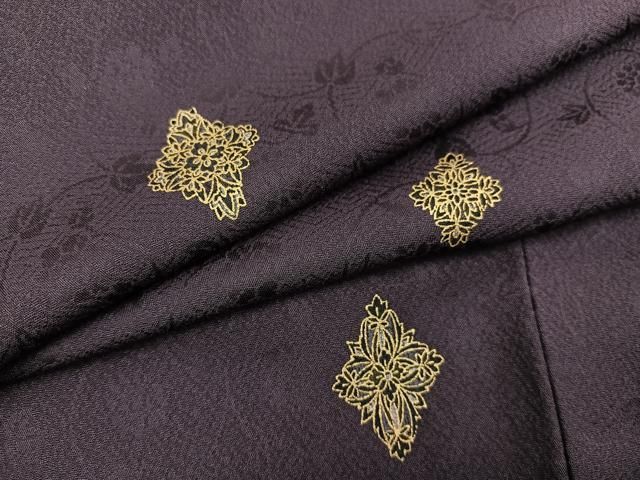 平和屋着物○上質な小紋 草花文 金彩 正絹 逸品 未使用 BAAW3527mz