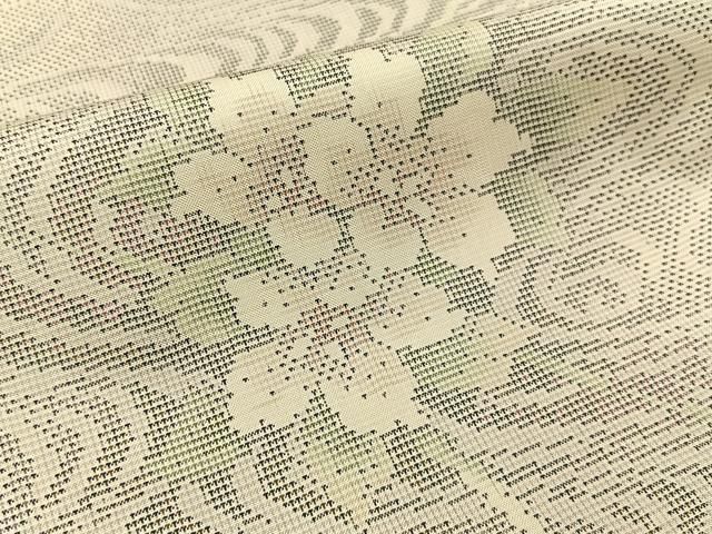 平和屋着物○都喜ヱ門 本場大島紬 白大島 9マルキ 流水花文 さが美扱い