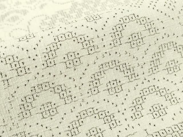 平和屋着物▽結城紬 単衣 雲取り吉祥文 100亀甲 正絹 逸品 DABA4300az