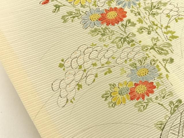 平和屋着物＊夏物 小紋 絽 手描き 籬草花文 正絹 逸品 BAAW5072hj