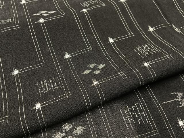 平和屋着物＊夏物 本場琉球絣 夏琉球 黒地 正絹 逸品 BAAW5074hj