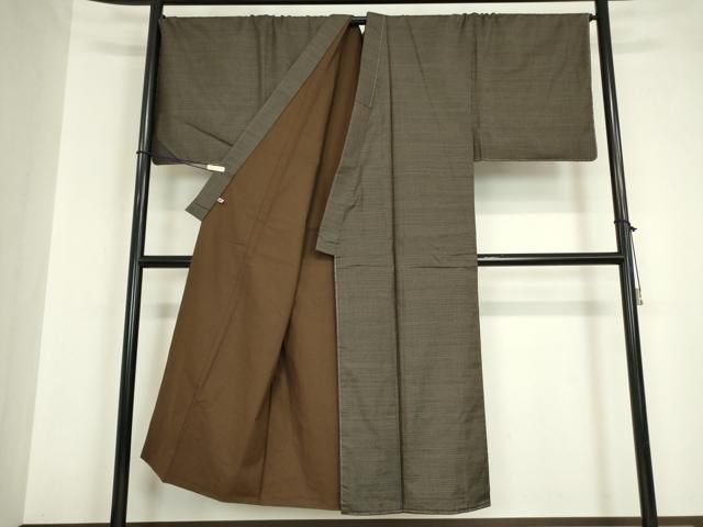 平和屋着物○男性 本場大島紬 格子 さが美扱い キングサイズ 正絹 逸品