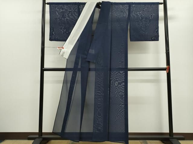 平和屋着物＊夏物 色無地 紗 紺青色 正絹 逸品 CABB9768ze - メルカリ