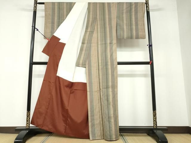 平和屋着物○上質な紬 変わり縞 正絹 逸品 DABB0344ud - メルカリ