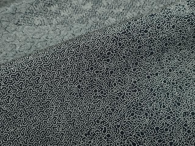 平和屋着物●上質な小紋　杢目絞り　変わり市松吉祥文　正絹　逸品　CAAW7394yc 平和屋着物○伝統工芸士 廣瀬雄望 江戸小紋 百柄 松皮菱吉祥草花文