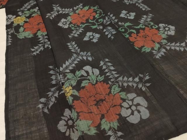 平和屋着物＊夏物 小千谷ちぢみ 草花文 麻 逸品 AABF1666jd - メルカリ