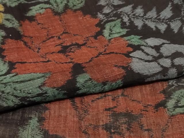 平和屋着物＊夏物 小千谷ちぢみ 草花文 麻 逸品 AABF1666jd - メルカリ