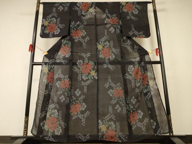 平和屋着物＊夏物 小千谷ちぢみ 草花文 麻 逸品 AABF1666jd - メルカリ