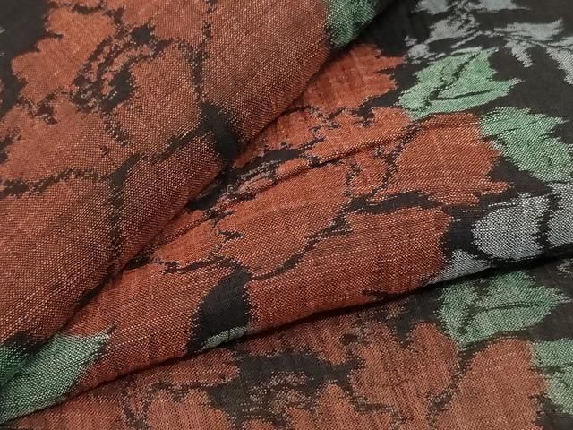 平和屋着物＊夏物 小千谷ちぢみ 草花文 麻 逸品 AABF1666jd - メルカリ