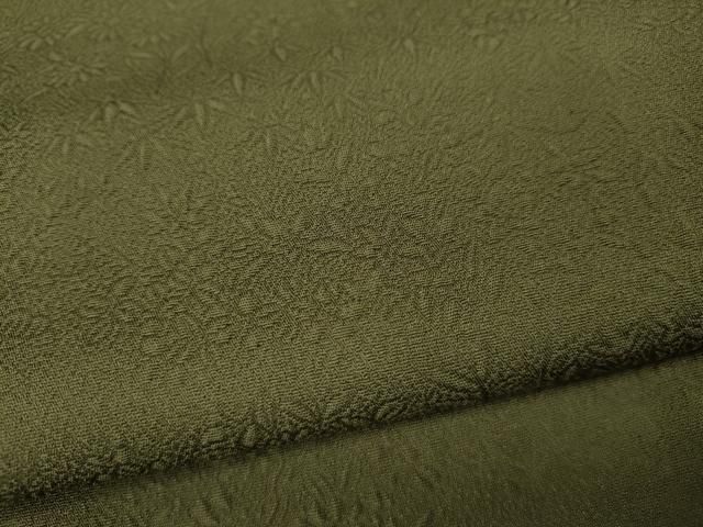 平和屋着物○本加賀友禅作家 毎田仁郎監修 色無地 草花地紋 鶸茶色