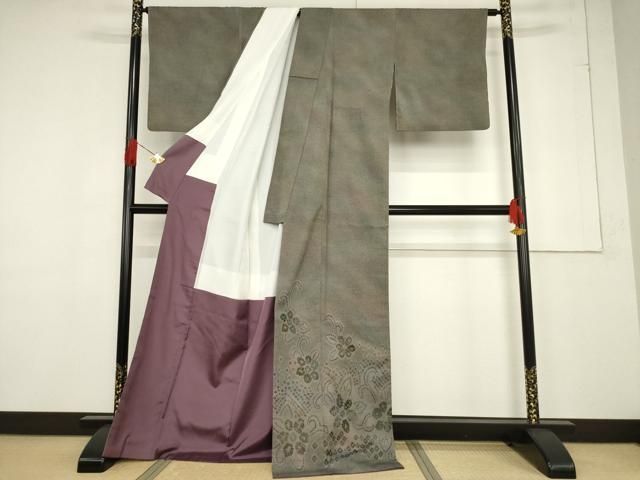 平和屋着物○菅原工房 菅原結作 漢方染紬 訪問着 舞花文 正絹 逸品