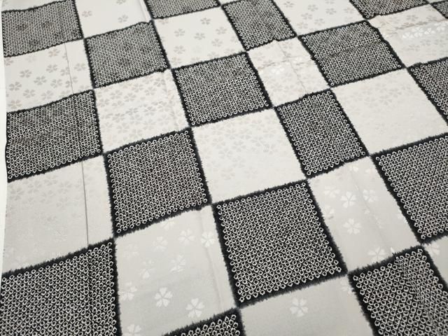 平和屋着物○長襦袢 無双仕立て 市松鹿の子文 正絹 逸品 CABC2161ut