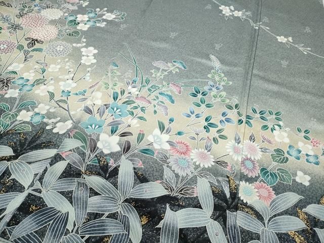 平和屋着物○訪問着 鴛鴦枝花文 暈し染め 金彩 正絹 逸品 CABC2168ut