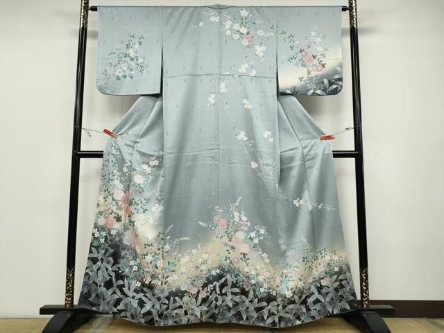 平和屋着物○訪問着 鴛鴦枝花文 暈し染め 金彩 正絹 逸品 CABC2168ut