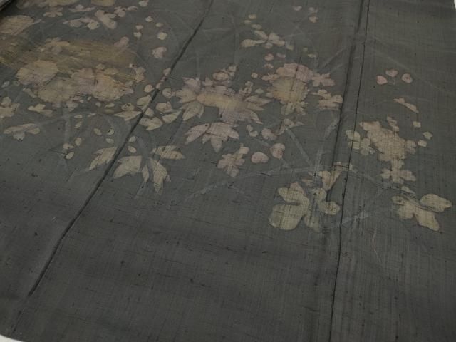 平和屋着物○染織の名門 しょうざん 生紬 訪問着 草花文 金彩 正絹