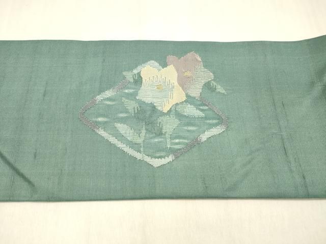 平和屋着物＊夏物 九寸名古屋帯 作家物 草花文 正絹 逸品 DABB3448cm