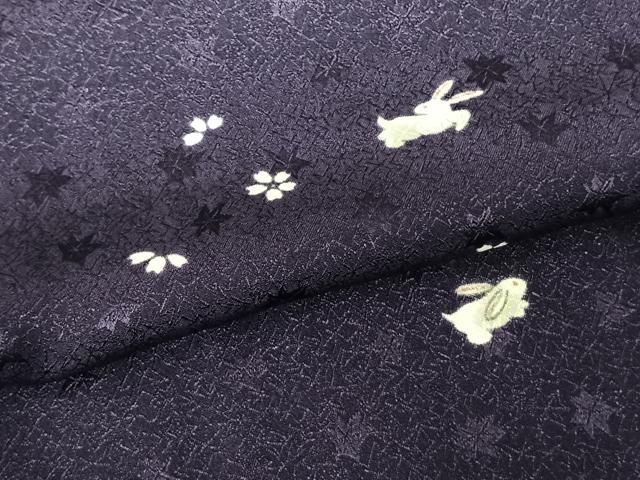 平和屋着物○長襦袢 無双仕立て 兎 舞花文 正絹 逸品 AABF0558fy