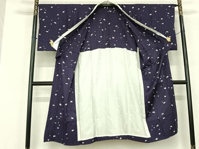 平和屋着物○長襦袢 無双仕立て 兎 舞花文 正絹 逸品 AABF0558fy