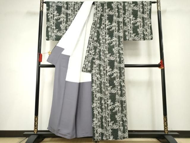 平和屋着物○上質な小紋 笹竹文 正絹 逸品 AABF2961cs - メルカリ